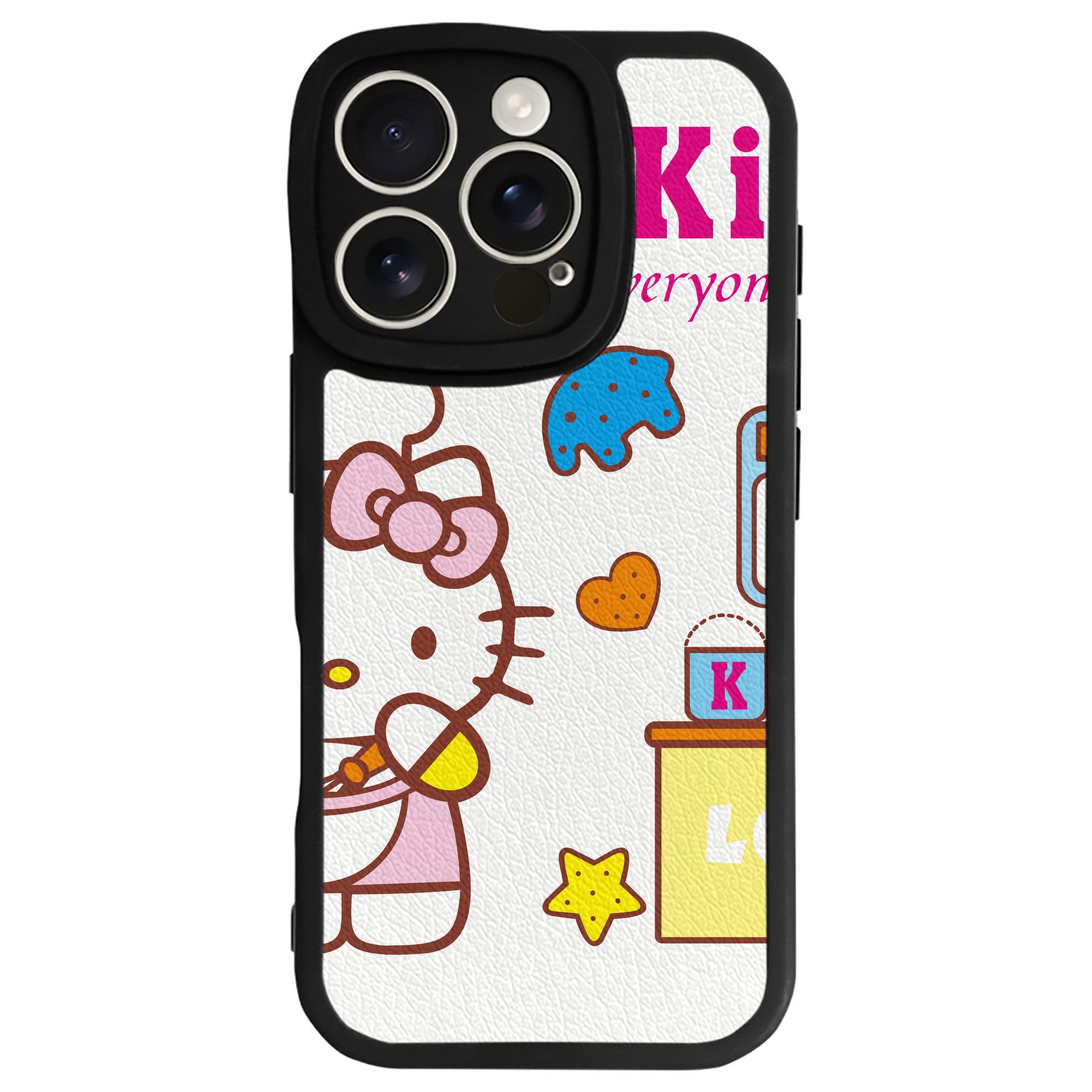 （画像用） Hello Kitty ハローキティ 【iPhone 16シリーズ対応】シリコンスマホケース（レザー調） 材質：シリコン